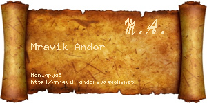 Mravik Andor névjegykártya