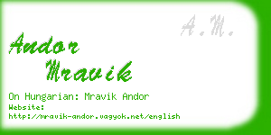 andor mravik business card
